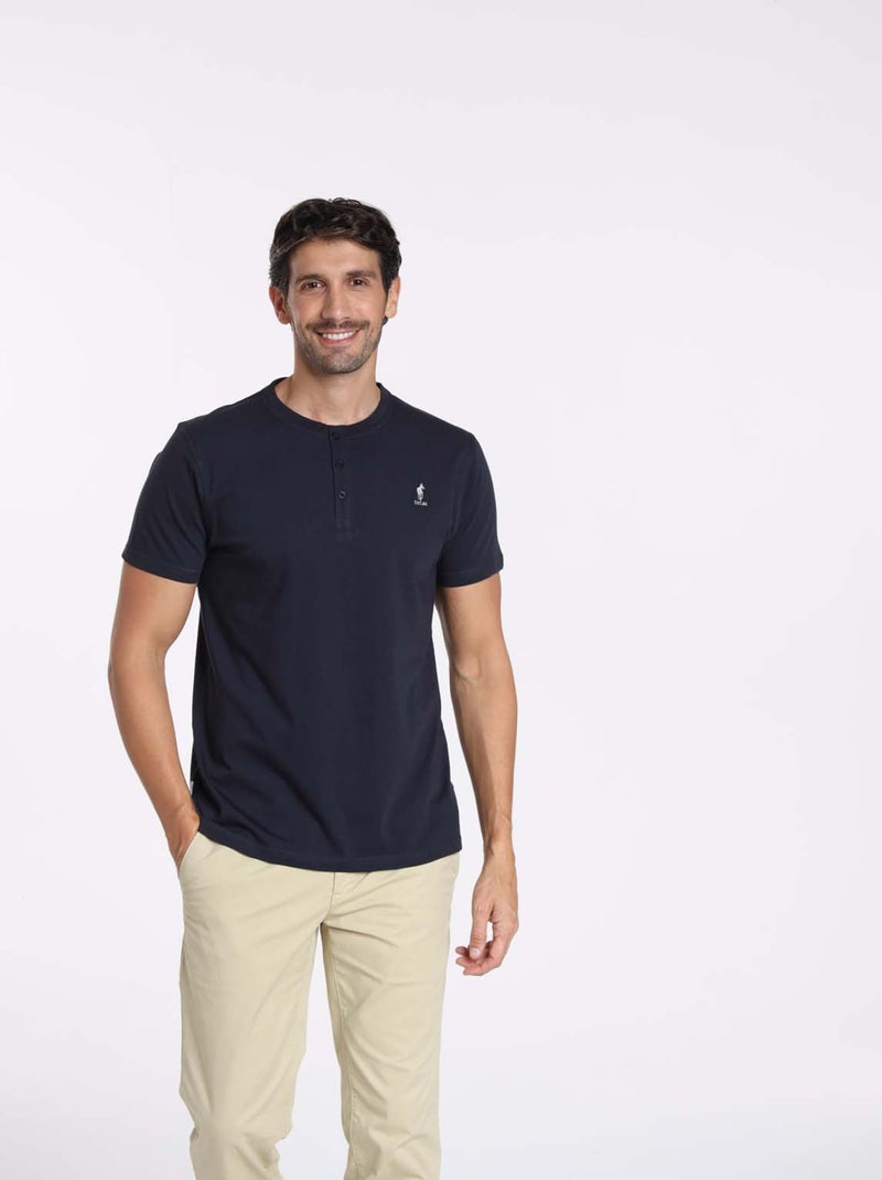 Gentleman Farmer - T-Shirt manches courtes coton TURIN Bleu marine - Kiabi