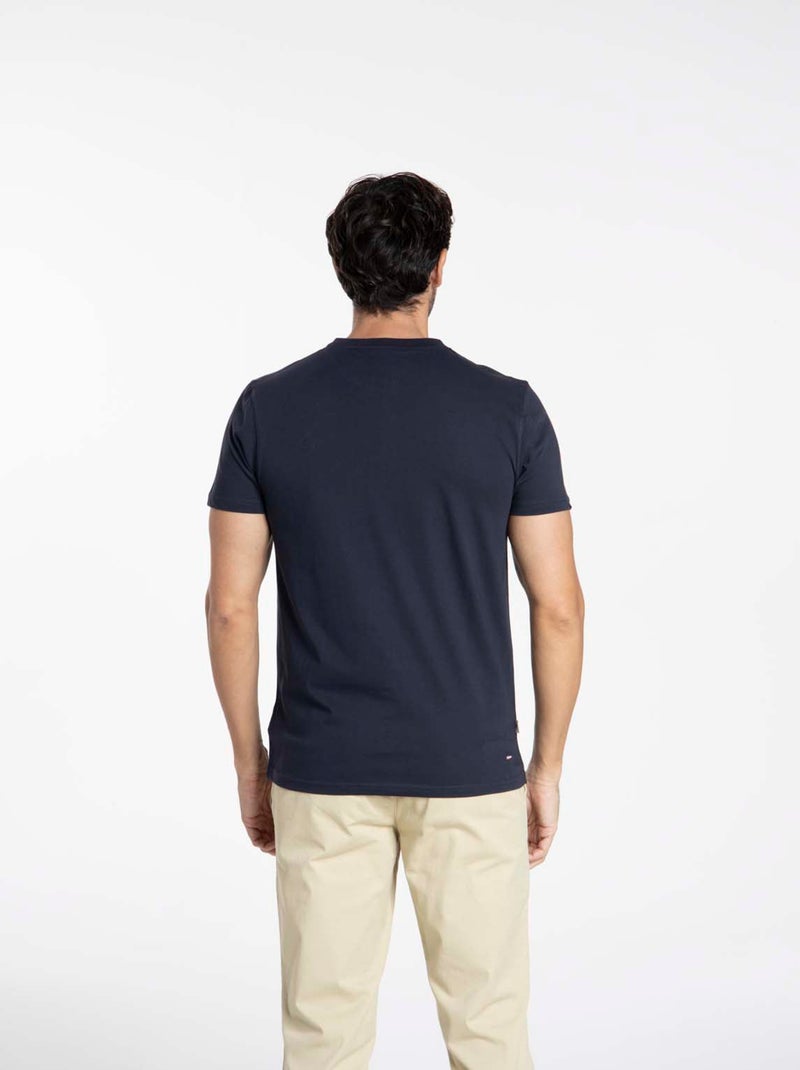 Gentleman Farmer - T-Shirt manches courtes coton TURIN Bleu marine - Kiabi