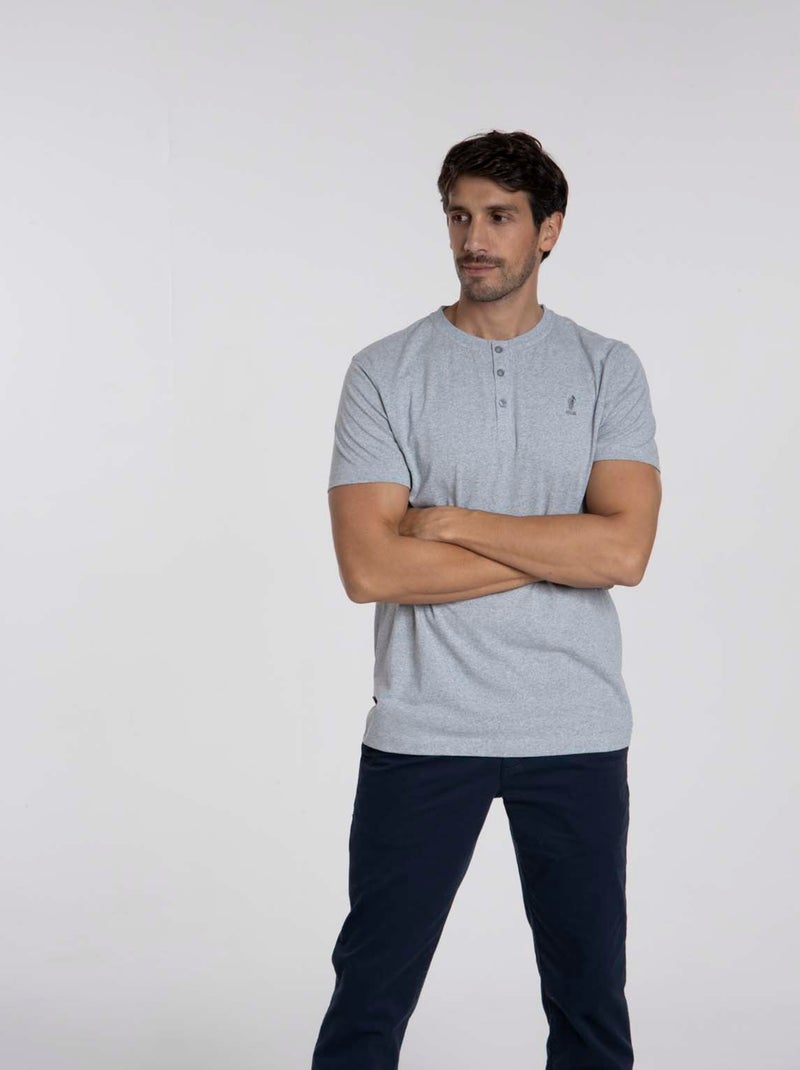 Gentleman Farmer - T-Shirt manches courtes coton TURIN Gris chiné - Kiabi