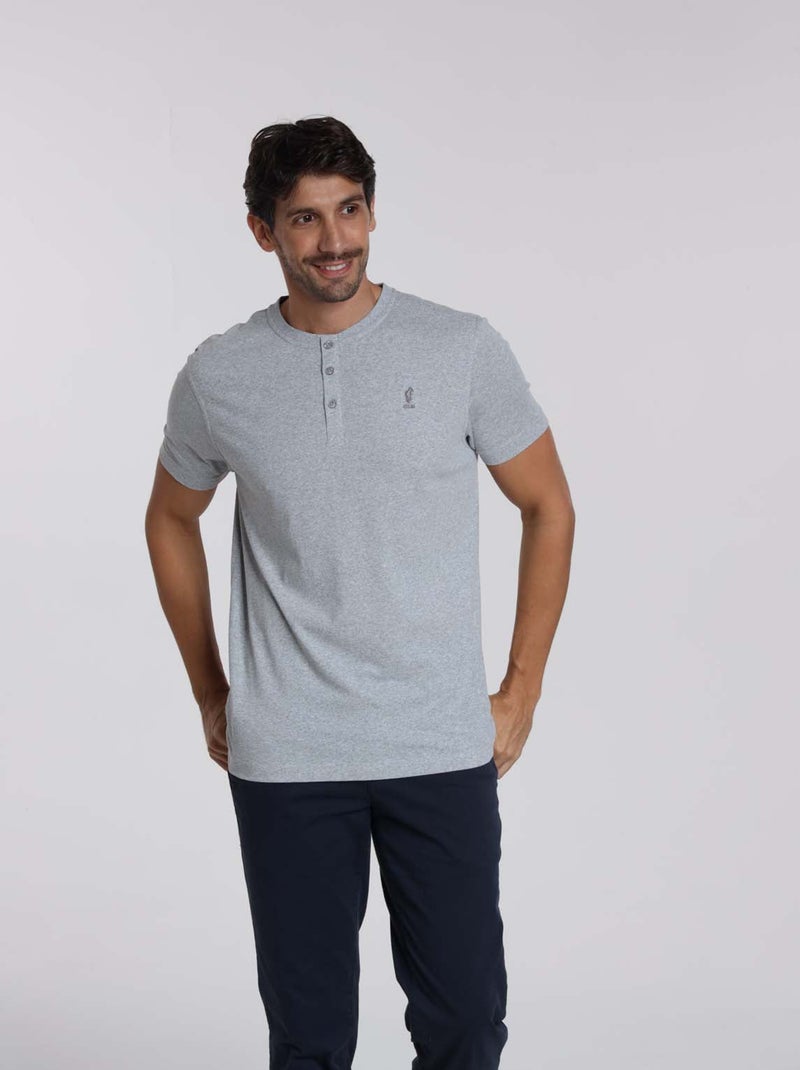 Gentleman Farmer - T-Shirt manches courtes coton TURIN Gris chiné - Kiabi