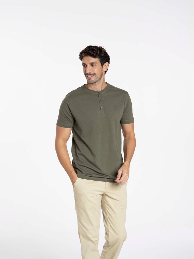 Gentleman Farmer - T-Shirt manches courtes coton TURIN Kaki - Kiabi