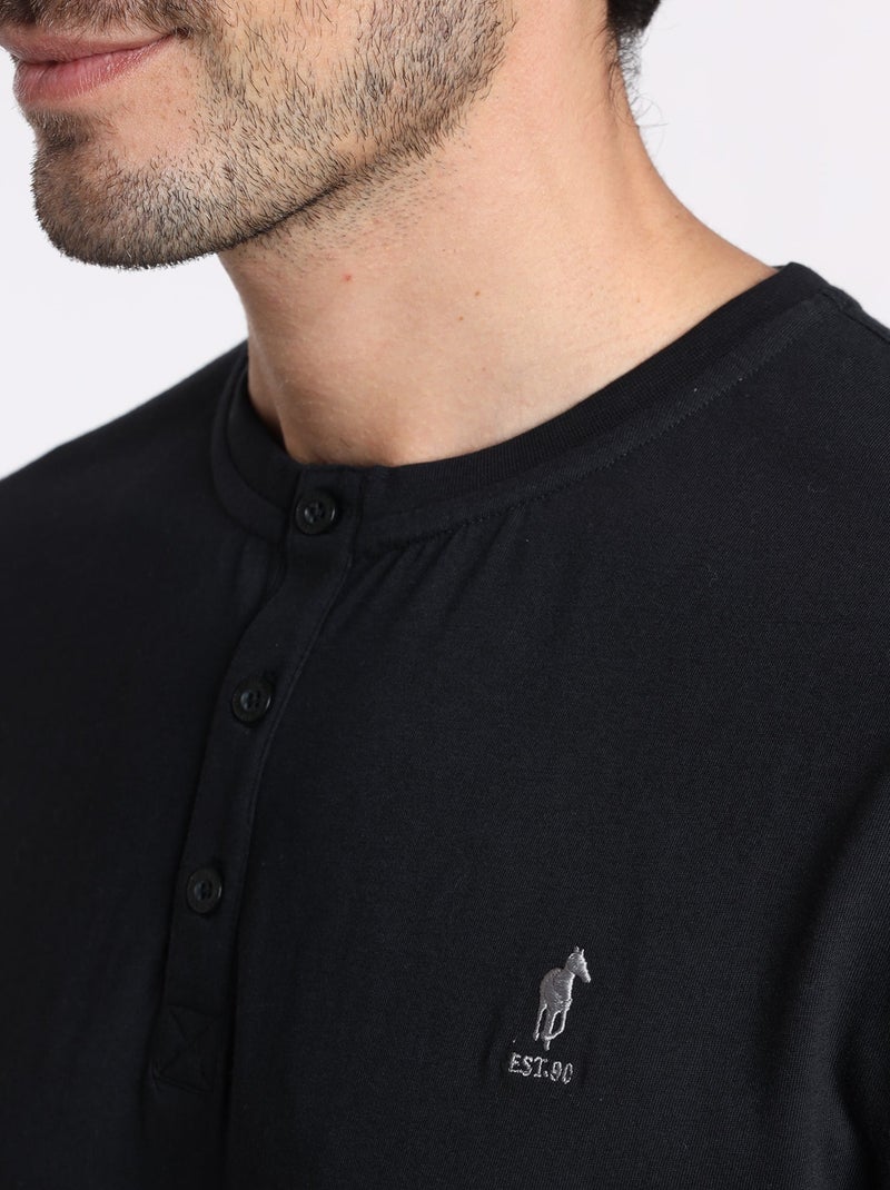 Gentleman Farmer - T-Shirt manches courtes coton TURIN Noir - Kiabi