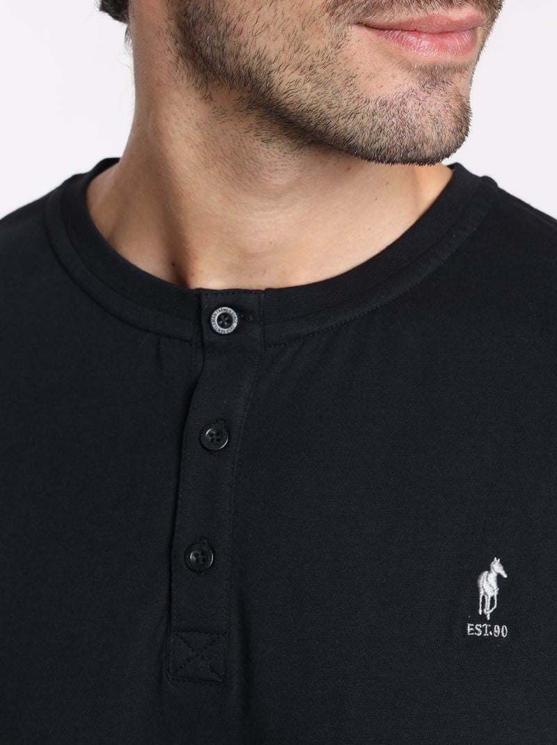 Gentleman Farmer - T-Shirt manches courtes coton TURIN Noir - Kiabi