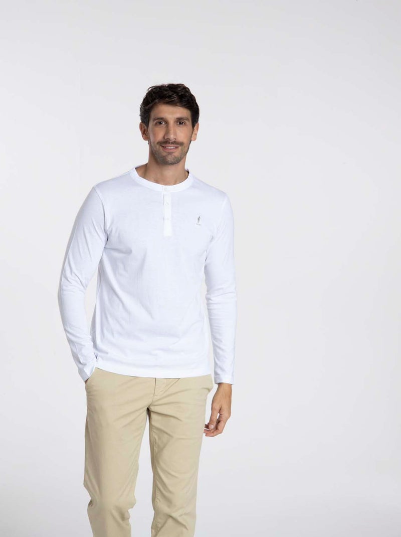 Gentleman Farmer - T-Shirt manches longues coton TOLEDE Blanc - Kiabi