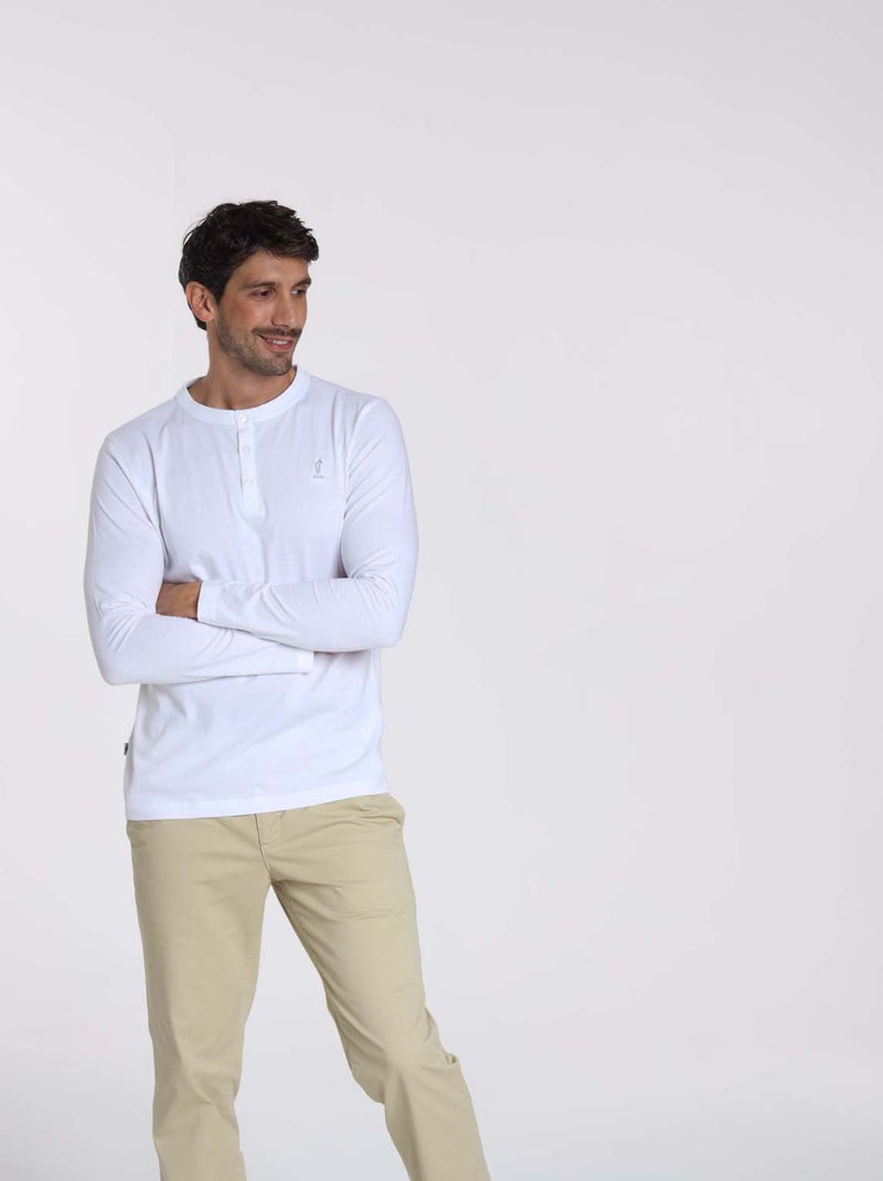 Gentleman Farmer - T-Shirt manches longues coton TOLEDE Blanc - Kiabi