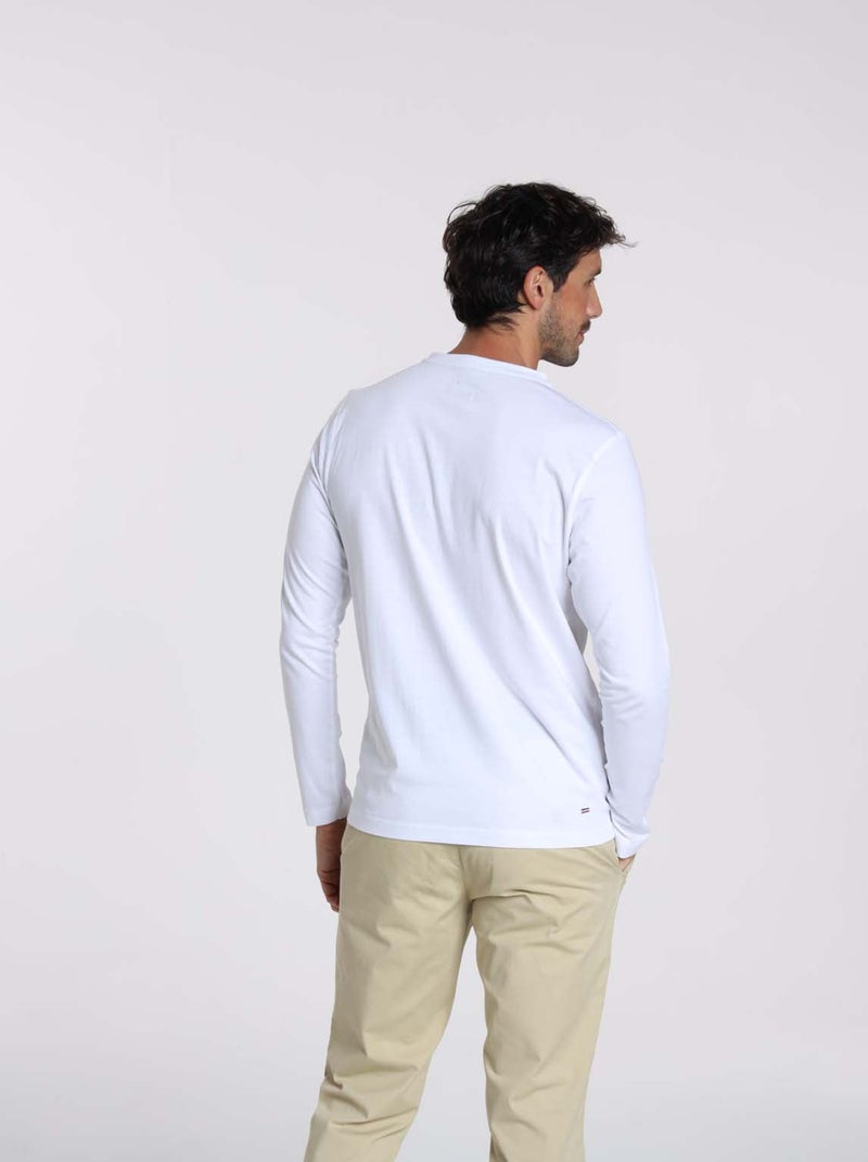 Gentleman Farmer - T-Shirt manches longues coton TOLEDE Blanc - Kiabi