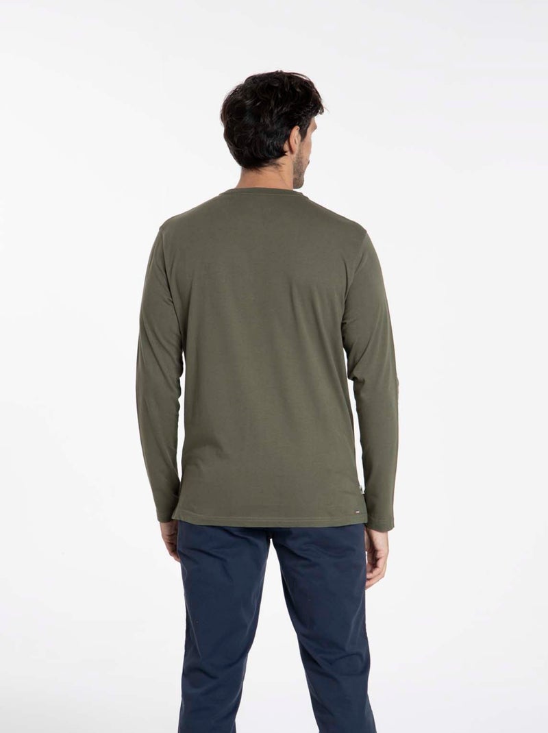Gentleman Farmer - T-Shirt manches longues coton TOLEDE Kaki - Kiabi