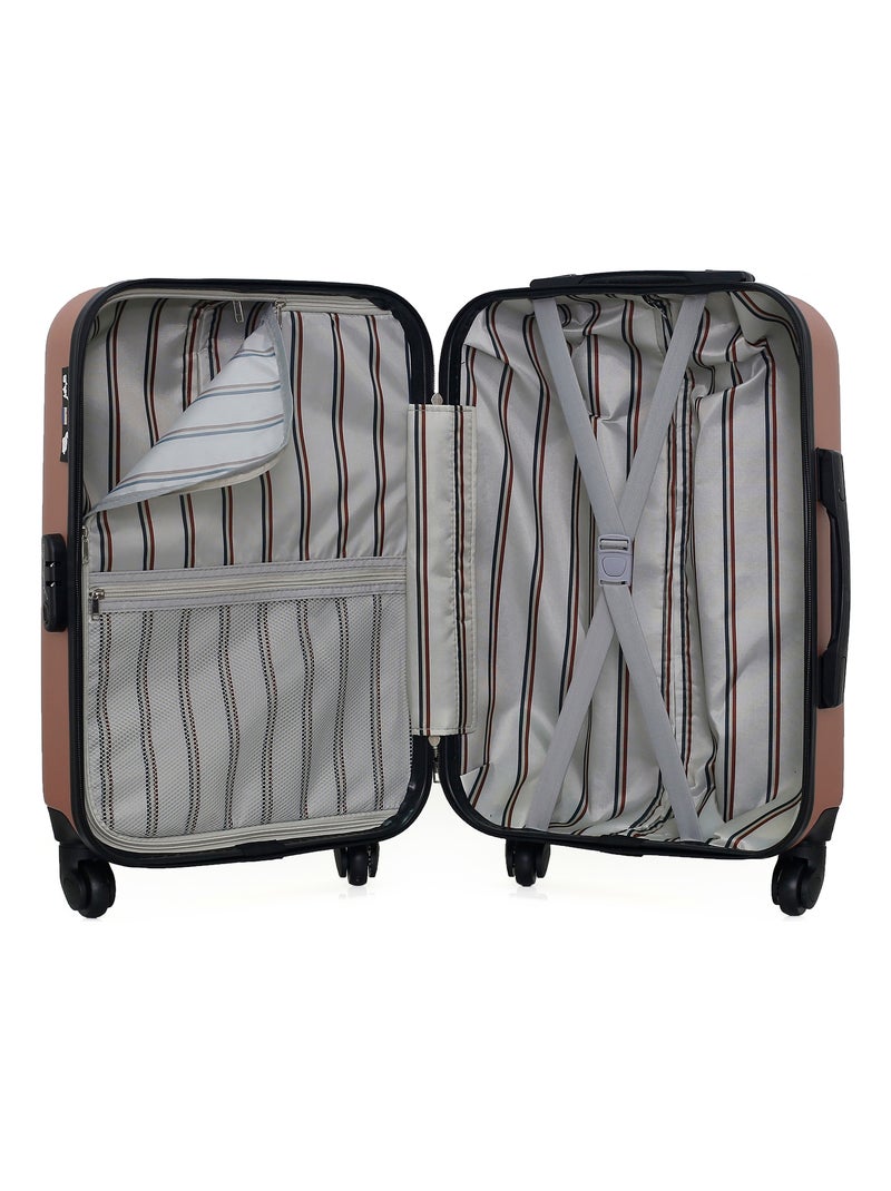 GENTLEMAN FARMER - Valise Cabine DAMON 55 cm 4 Roues Rose Métal - Kiabi