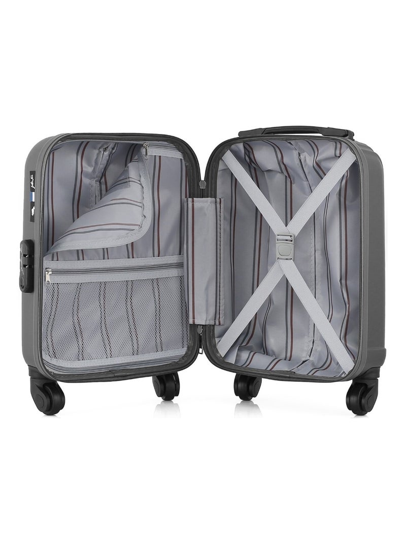 GENTLEMAN FARMER - Valise Cabine XXS LIAM 46 cm 4 Roues Gris foncé - Kiabi