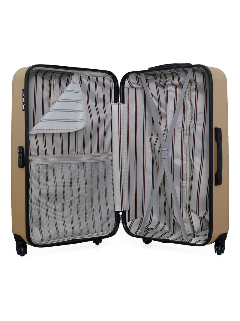 GENTLEMAN FARMER - Valise Grand Format ABS DAMON 4 Roues 75 cm Beige - Kiabi