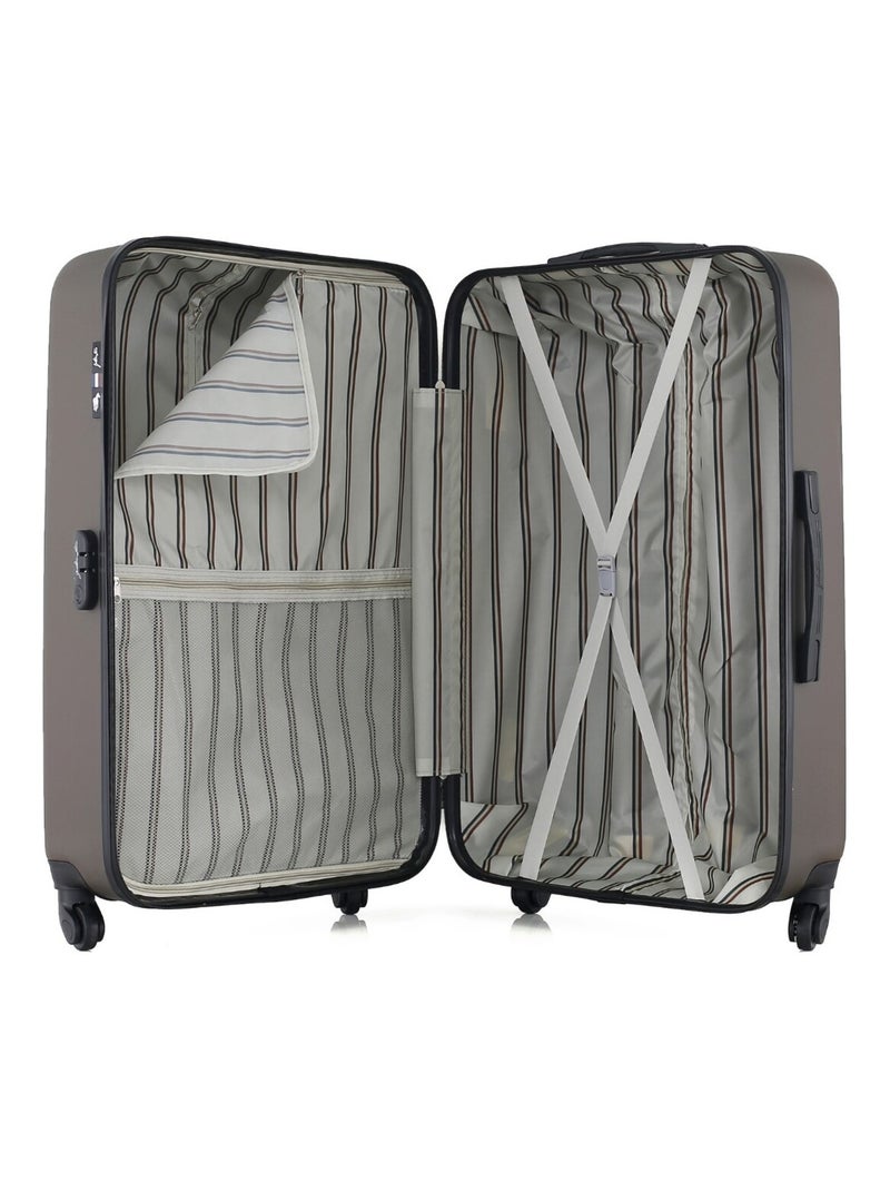 GENTLEMAN FARMER - Valise Grand Format ABS DAMON 4 Roues 75 cm Marron - Kiabi