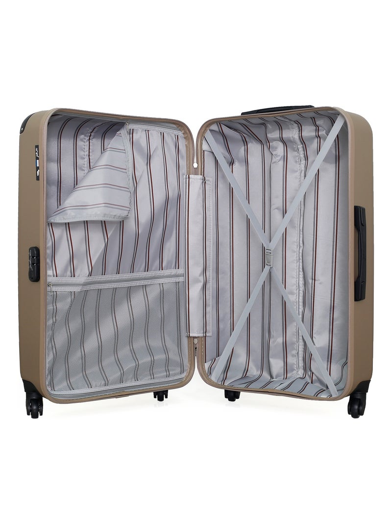 GENTLEMAN FARMER - Valise Grand Format ABS PORTER 4 Roues 75 cm Beige - Kiabi