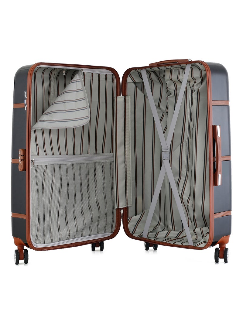 GENTLEMAN FARMER - Valise Grand Format ABS/PC WALTER 4 Roues 75 cm Noir - Kiabi
