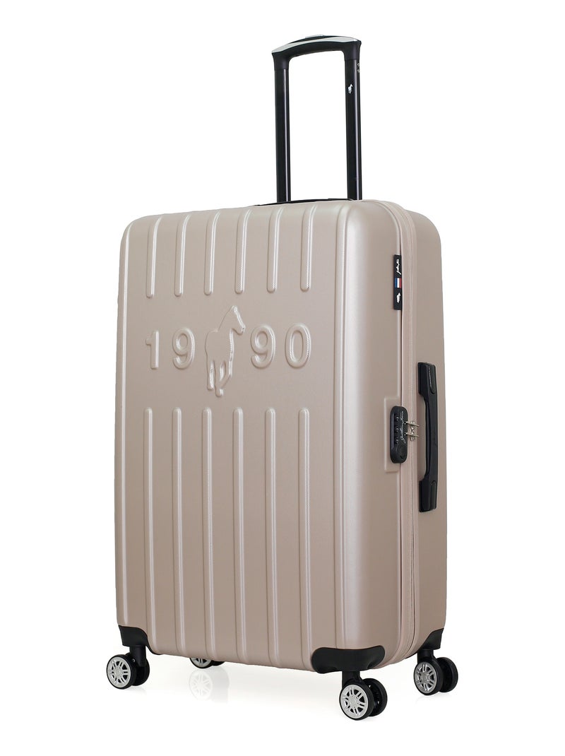 GENTLEMAN FARMER - Valise Grand Format ARCHIE 75 cm 4 Roues Beige - Kiabi