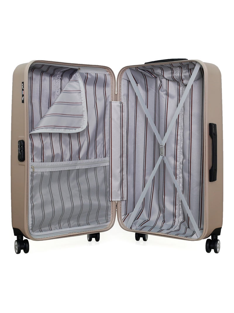 GENTLEMAN FARMER - Valise Grand Format ARCHIE 75 cm 4 Roues Beige - Kiabi