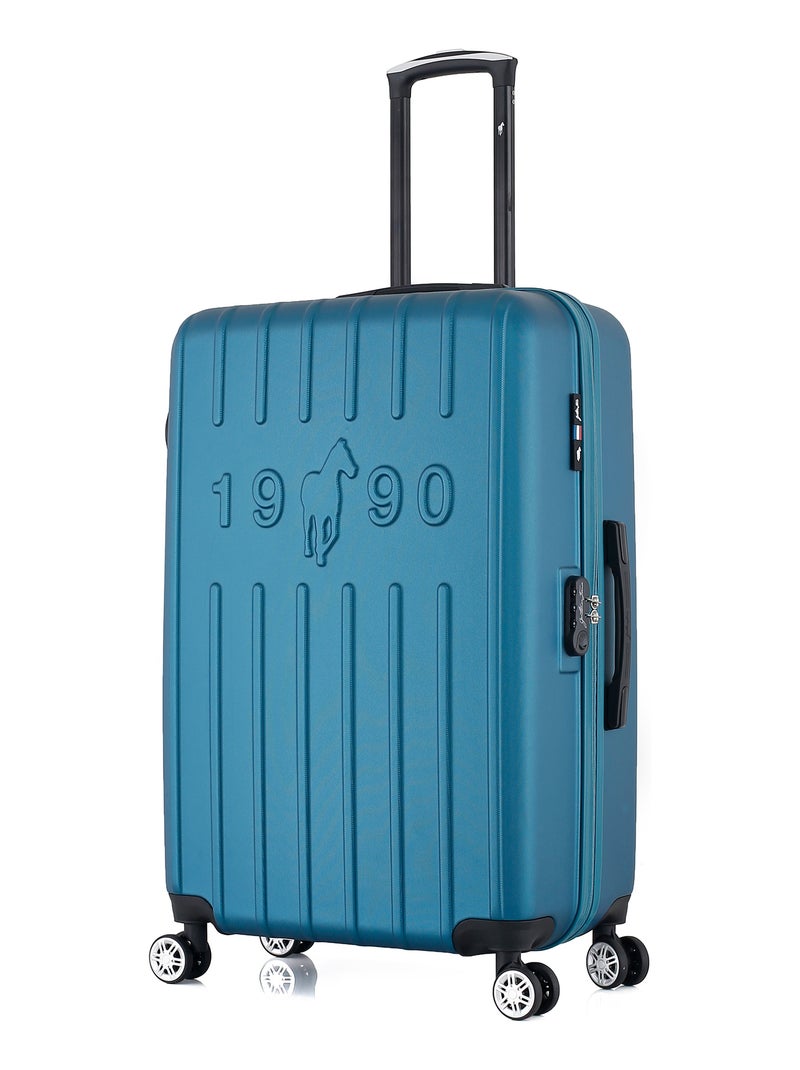 GENTLEMAN FARMER - Valise Grand Format ARCHIE 75 cm 4 Roues Bleu paon - Kiabi