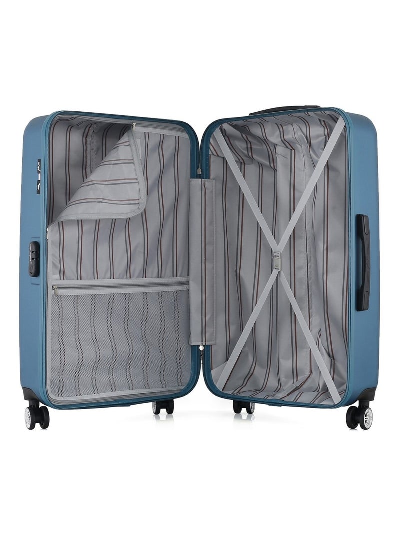GENTLEMAN FARMER - Valise Grand Format ARCHIE 75 cm 4 Roues Bleu paon - Kiabi