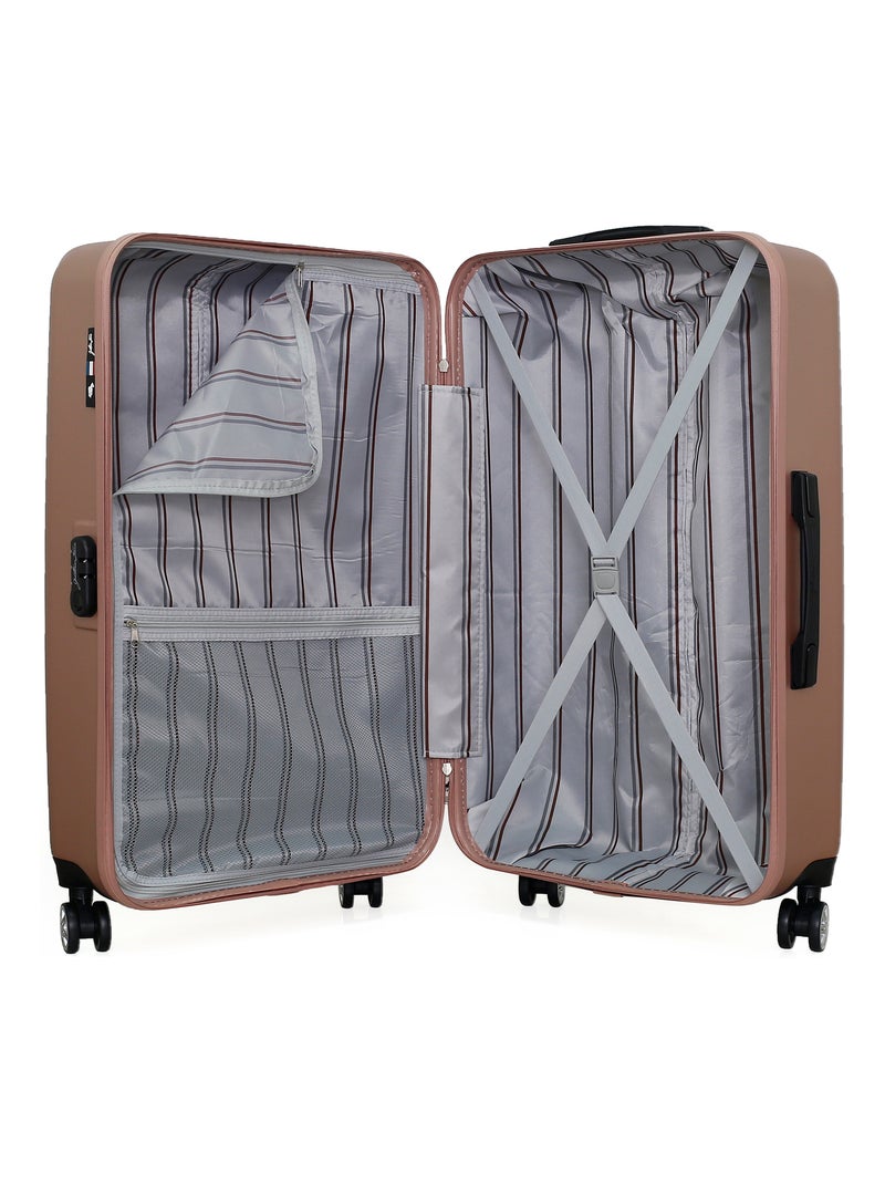 GENTLEMAN FARMER - Valise Grand Format ARCHIE 75 cm 4 Roues Rose Métal - Kiabi