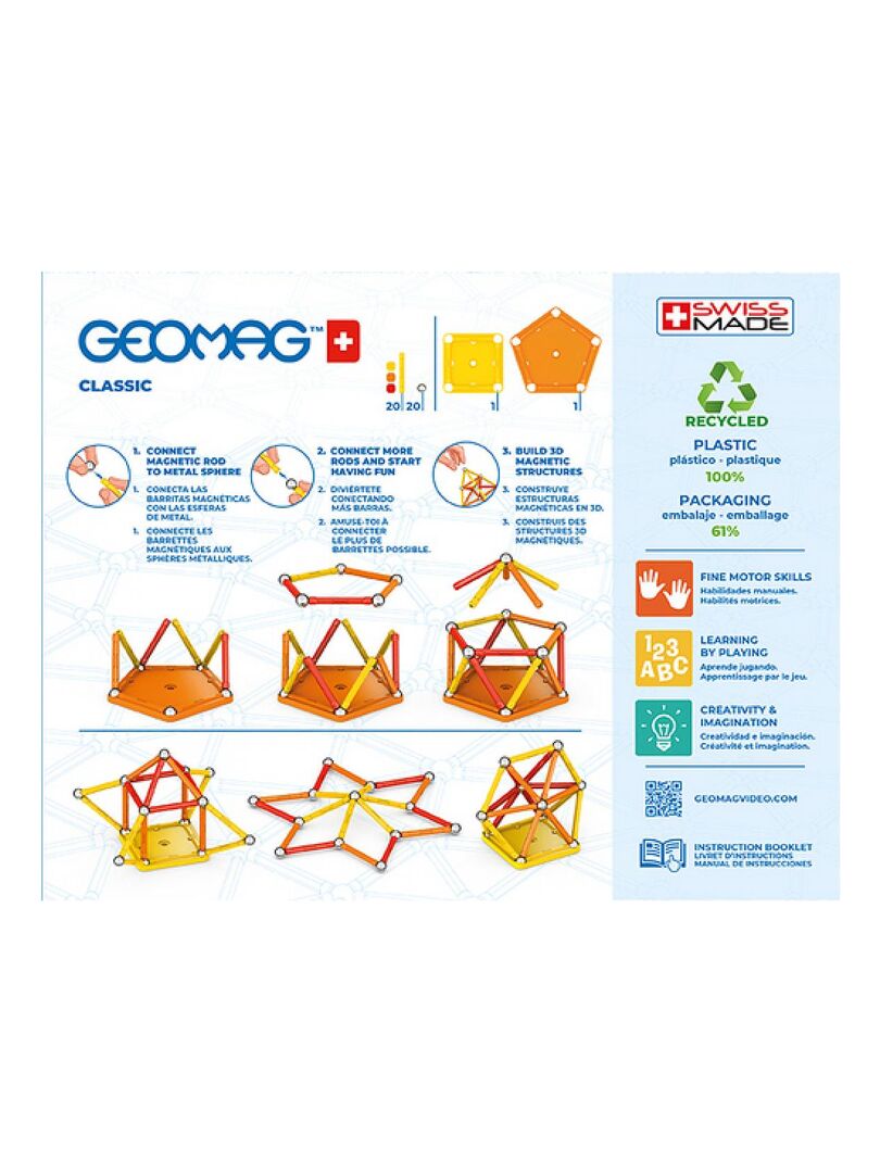 Autre jeux éducatifs et électroniques Geomag Education GM224 jeu à aimant  néodyme 244 pièce(s) Multicolore
