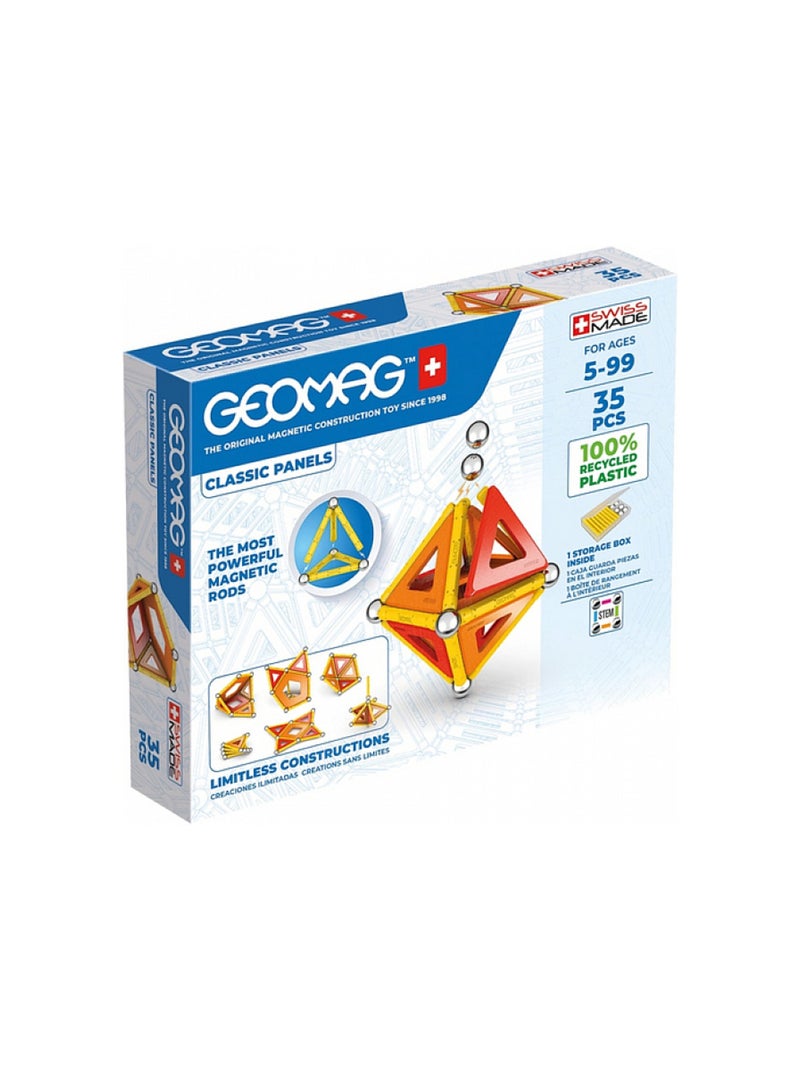 'geomag' Classic Panels Jeu A Aimant 35 Pcs Oranges Et Rouges N/A - Kiabi