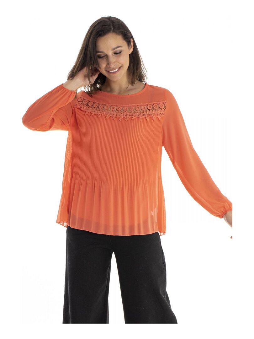 G?�rard Pasquier - Chemisier rond CHEAN - Orange corail - Kiabi - 23.40�?�