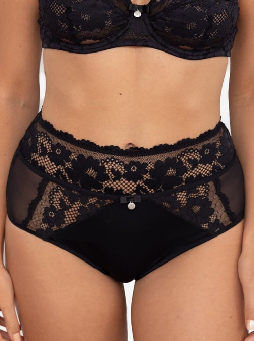 Gérard pasquier - Culotte haute menstruelle BIEN ETRE DENTELLE  noire - Kiabi