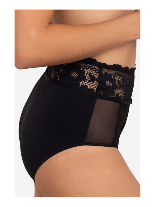 Gérard pasquier - Culotte haute menstruelle BIEN ETRE DENTELLE  noire - Kiabi