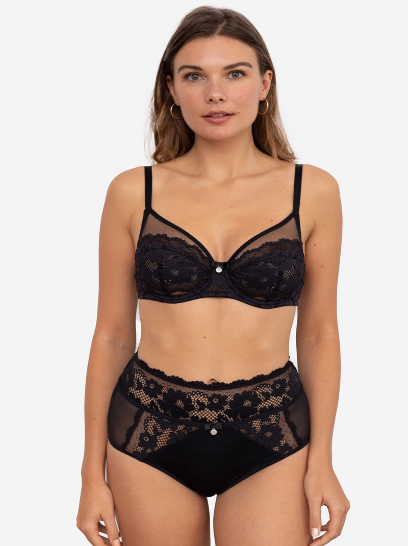 Gérard pasquier - Culotte haute menstruelle BIEN ETRE DENTELLE  noire Noir - Kiabi
