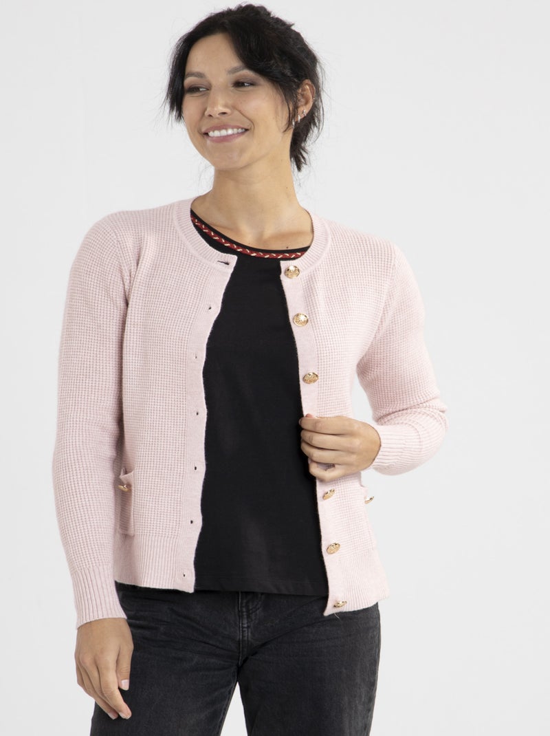 Gérard Pasquier |  Gilet Chic   Rond  Rose Rose - Kiabi