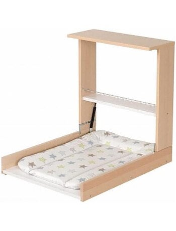 'Geuther' Table a langer murale WICKI + Matelas Couleur Naturel Motifs Party Animal Vert