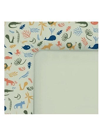 'Geuther' Table a langer murale WICKI + Matelas Couleur Naturel Motifs Party Animal Vert