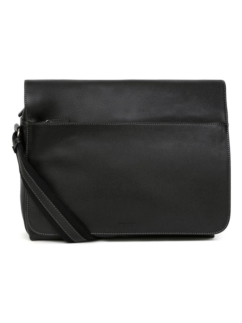 Gibecière  13" & A4  Cuir CONFORT Noir - Kiabi