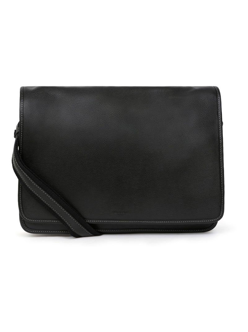 Gibecière  13" & A4  Cuir CONFORT Noir - Kiabi