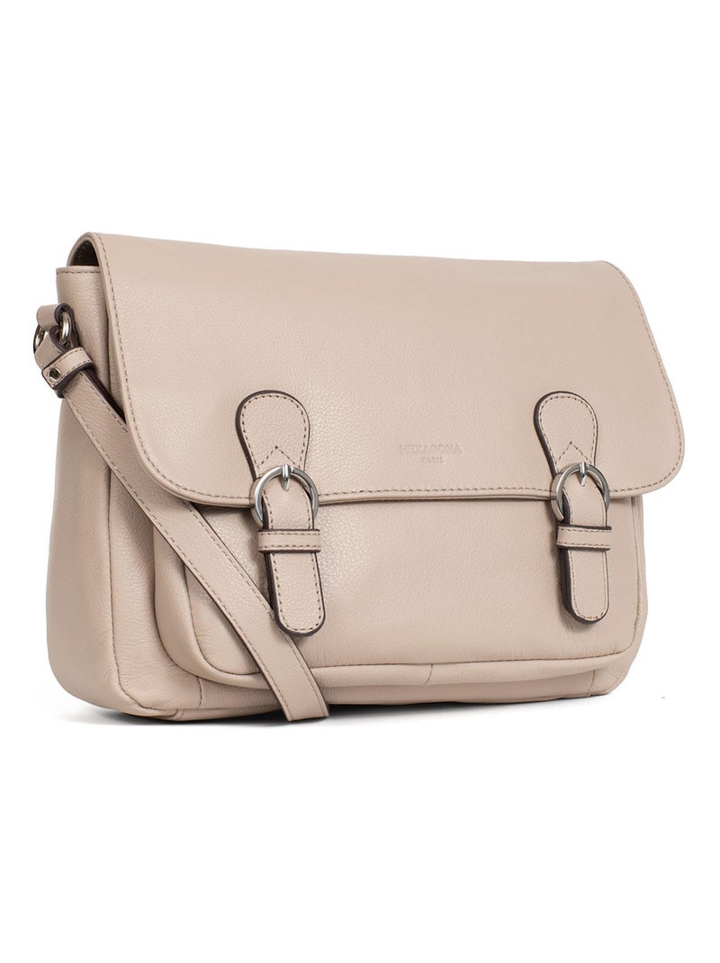 Gibecière  Cuir CONFORT Beige - Kiabi