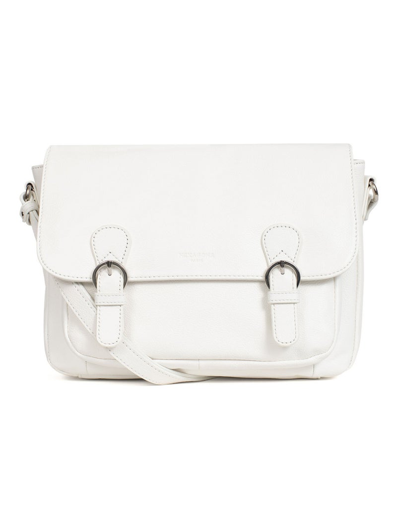 Gibecière  Cuir CONFORT Blanc - Kiabi