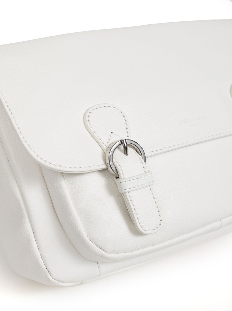Gibecière  Cuir CONFORT Blanc - Kiabi