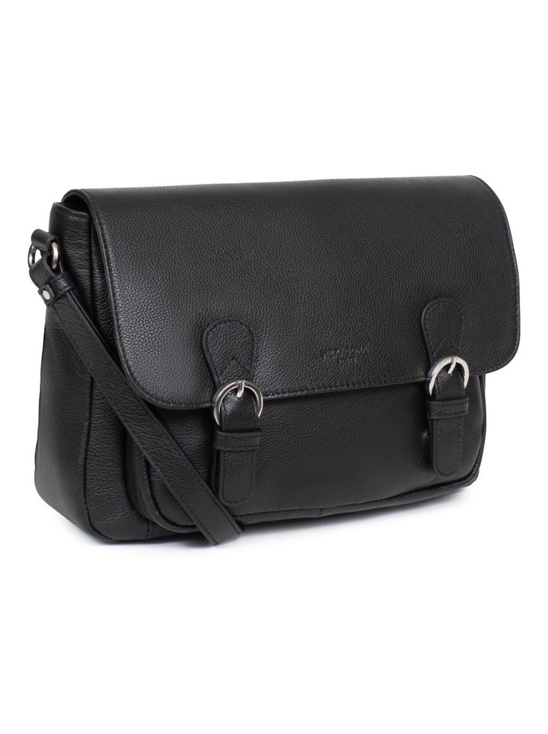 Gibecière  Cuir CONFORT Noir - Kiabi