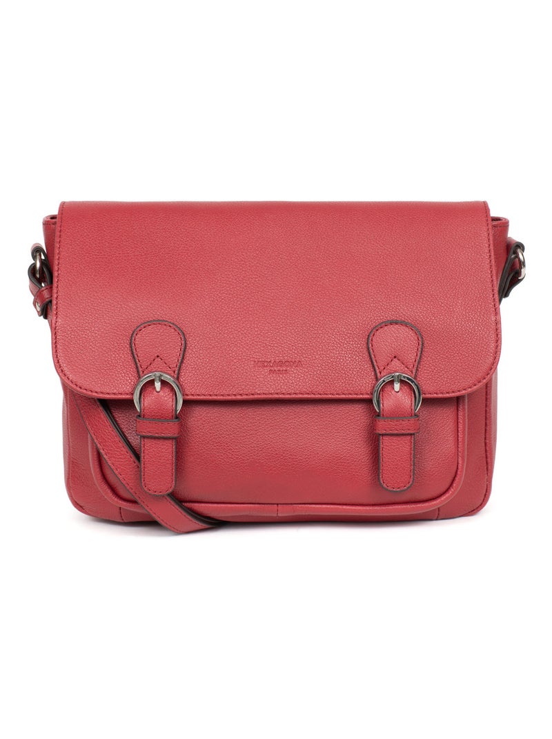 Gibecière  Cuir CONFORT Rouge foncé - Kiabi
