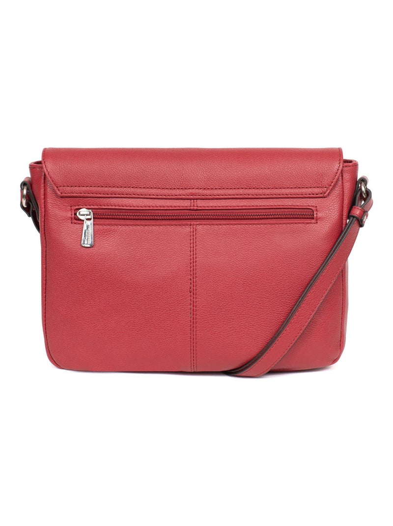 Gibecière  Cuir CONFORT Rouge foncé - Kiabi