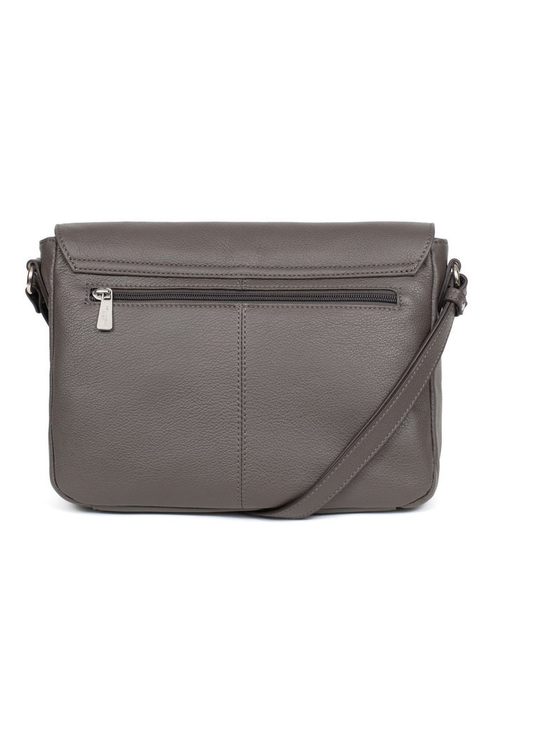 Gibecière  Cuir CONFORT Taupe - Kiabi