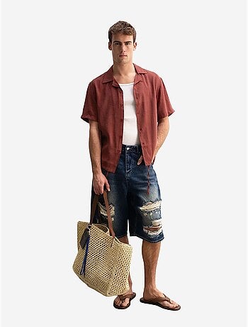 Giesto chemise à manches courtes à col ouvert pour homme