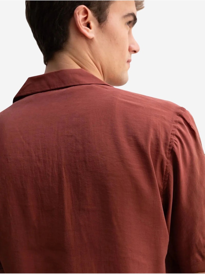 Giesto chemise à manches courtes à col ouvert pour homme Rouge foncé - Kiabi