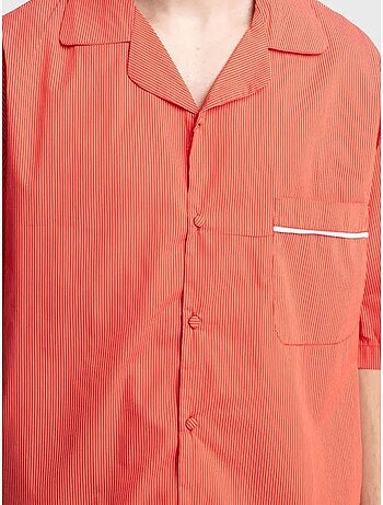Chemise à manches courtes à fines rayures giesto