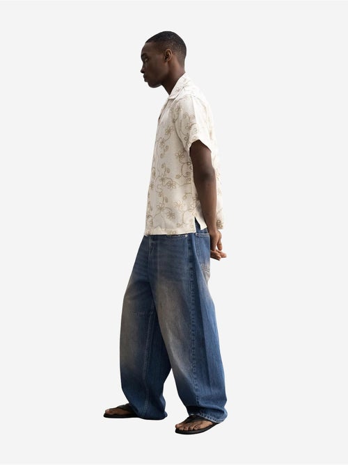 Giesto chemise à manches courtes brodée en popeline de coton - Kiabi Giesto chemise à manches courtes brodée en popeline de coton - Kiabi