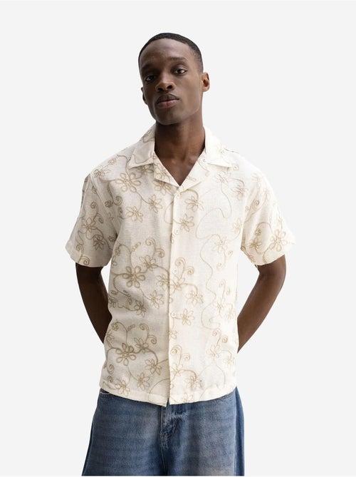 Giesto chemise à manches courtes brodée en popeline de coton - Kiabi Giesto chemise à manches courtes brodée en popeline de coton - Kiabi