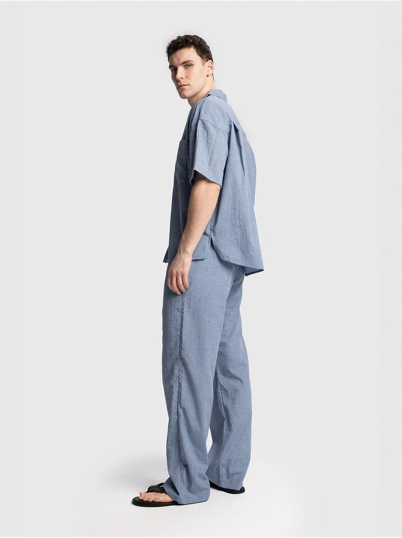 Giesto chemise à manches courtes coupe décontractée pour homme Bleu clair - Kiabi