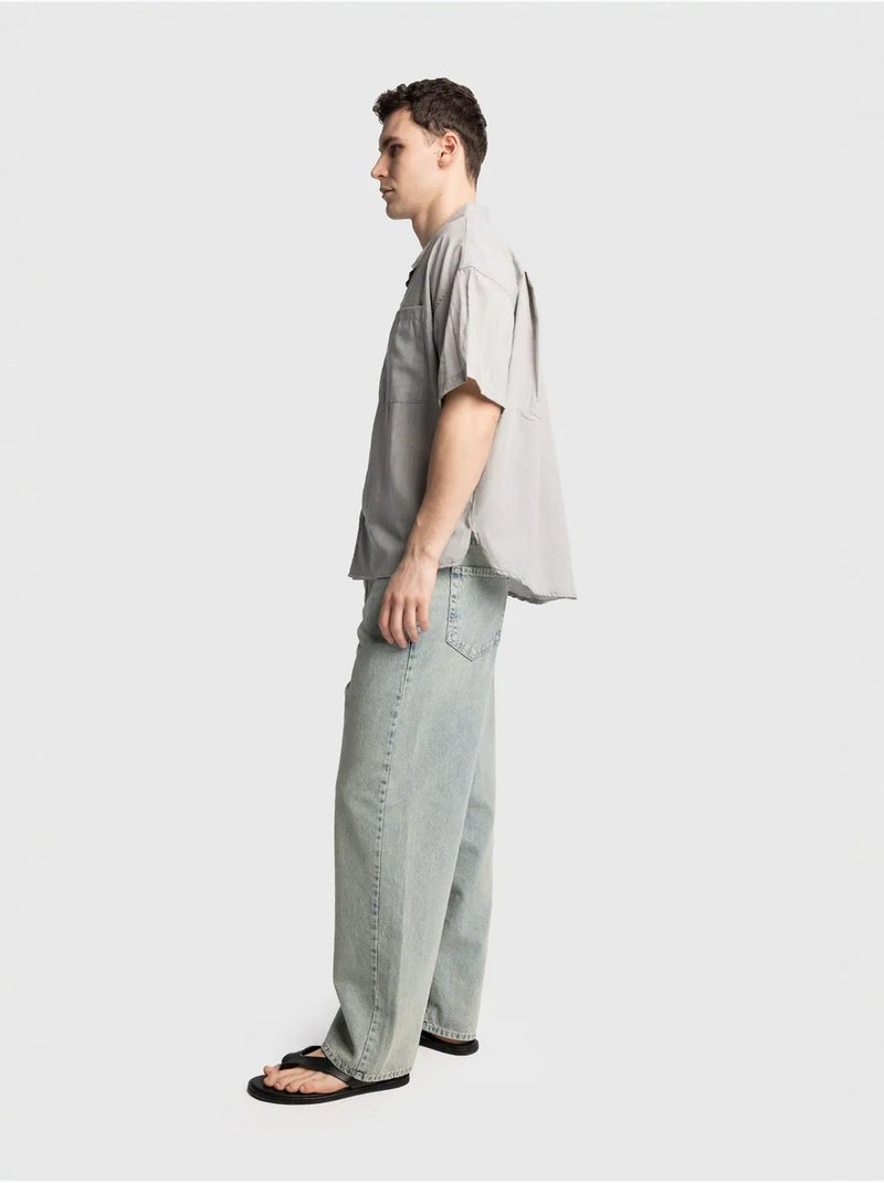 Giesto chemise à manches courtes coupe décontractée pour homme Gris clair - Kiabi
