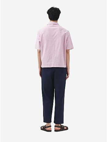 Giesto chemise à manches courtes en popeline de coton à carreaux vichy pour homme