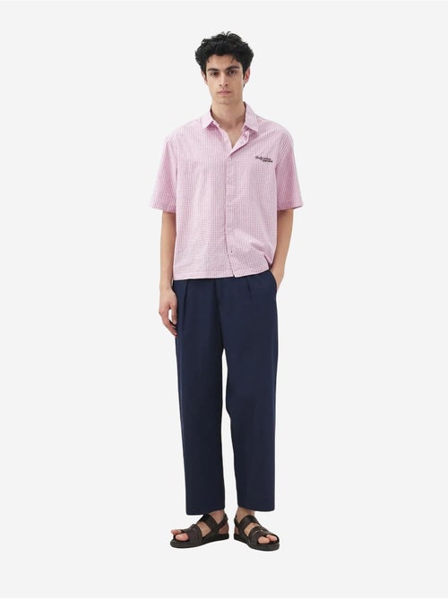 Giesto chemise à manches courtes en popeline de coton à carreaux vichy pour homme - Kiabi