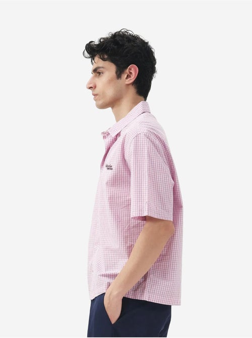 Giesto chemise à manches courtes en popeline de coton à carreaux vichy pour homme - Kiabi